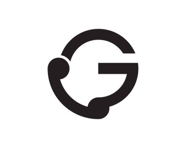 Soyut harf g çağrısı simge şablon tasarım vektörü