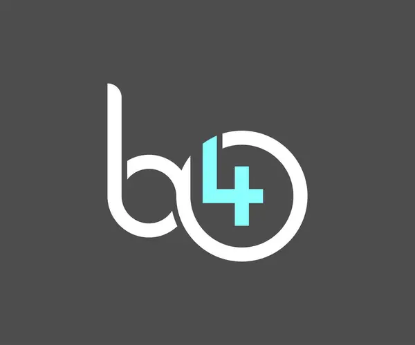 B harfi logosu ve 4 numaralı tasarım şablonu