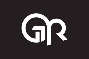 İlk GR harf logo tasarım şablonu