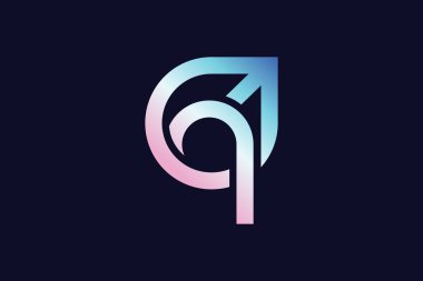 Soyut Modern Q ok logo tasarım şablonu