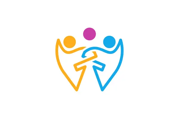 Soyut Topluluk insanları logo vektör tasarım şablonu