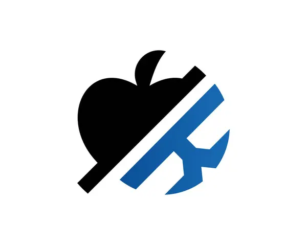 Apple harfi k logo şablon vektör tasarımı