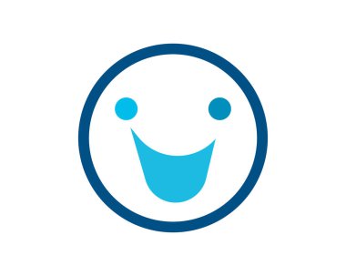 Vektör gülümseme logosu ikon logo tasarım şablonu