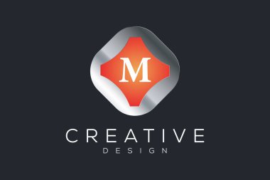 M gradyan renkli tasarım şablonu