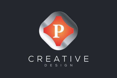 P gradyan renkli tasarım şablonu