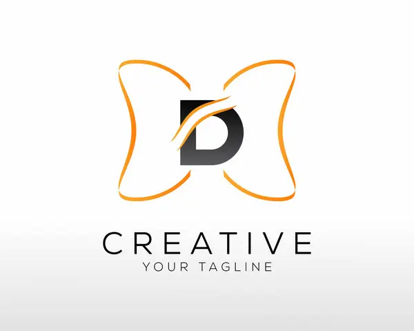 D harfi logo tasarım şablonu