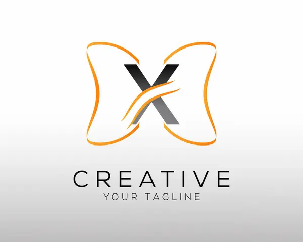 X harfi logo tasarım şablonu