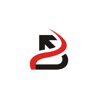 B Arrow Basit harf logo vektör tasarım şablonu.