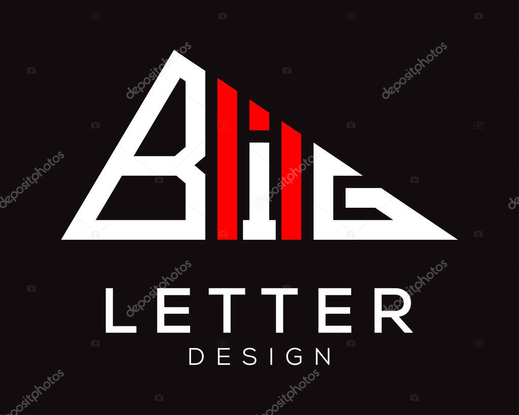 Triangle shape BIG letter logo design.