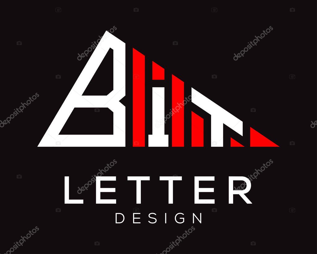 Triangle shape BIT letter logo design.