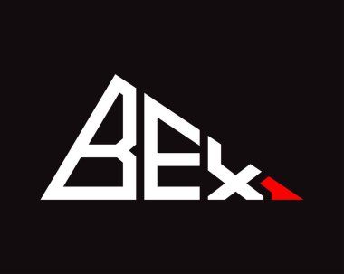 Üçgen şekilli BEX harf logosu tasarımı.
