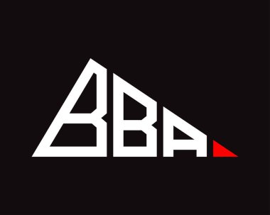 Üçgen şekilli BBA harf logosu tasarımı.