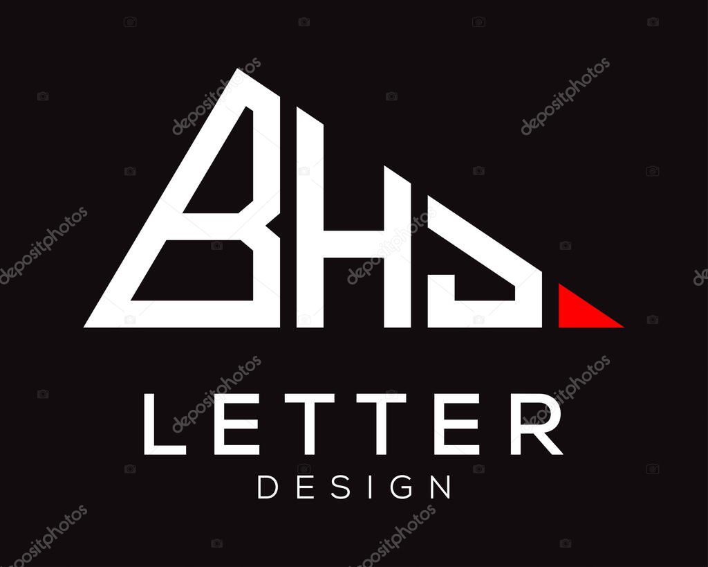 Triangle shape BHJ letter logo design.