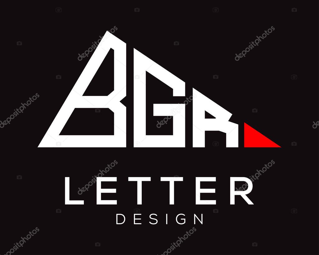 Triangle shape BGR letter logo design.