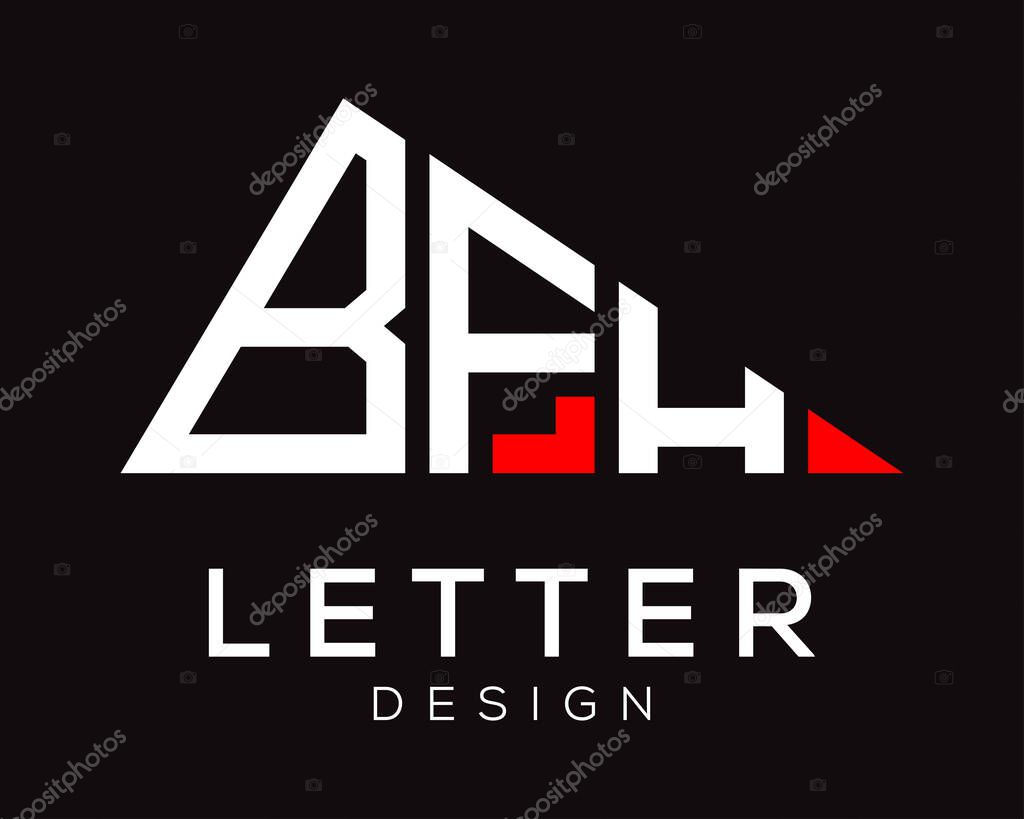 Triangle shape BFH letter logo design.