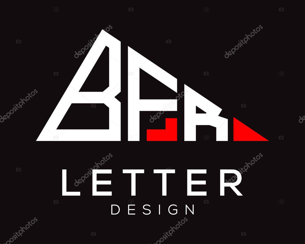 Triangle shape BFR letter logo design.