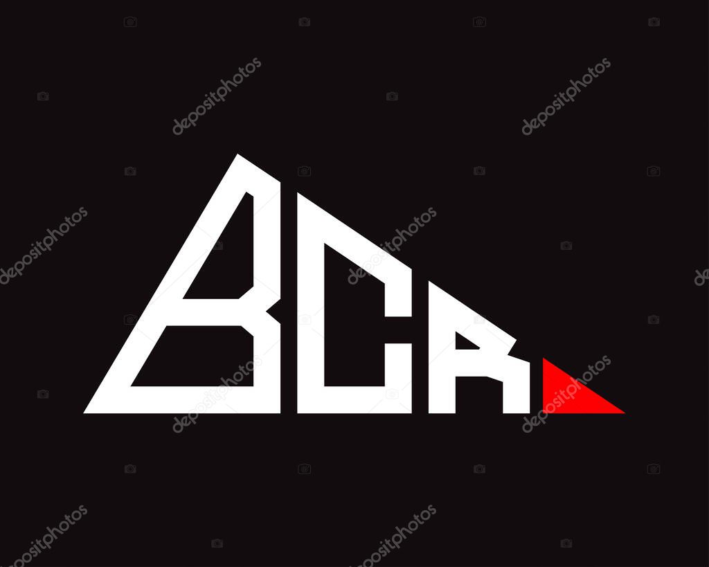 Triangle shape BCR letter logo design.