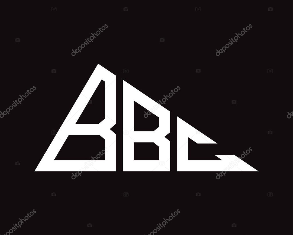 Triangle shape BBC letter logo design.