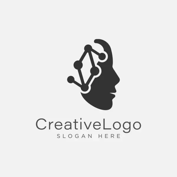  Beyin teknolojisi logosu konsept tasarlıyor, tekno beyin logosu şablonu