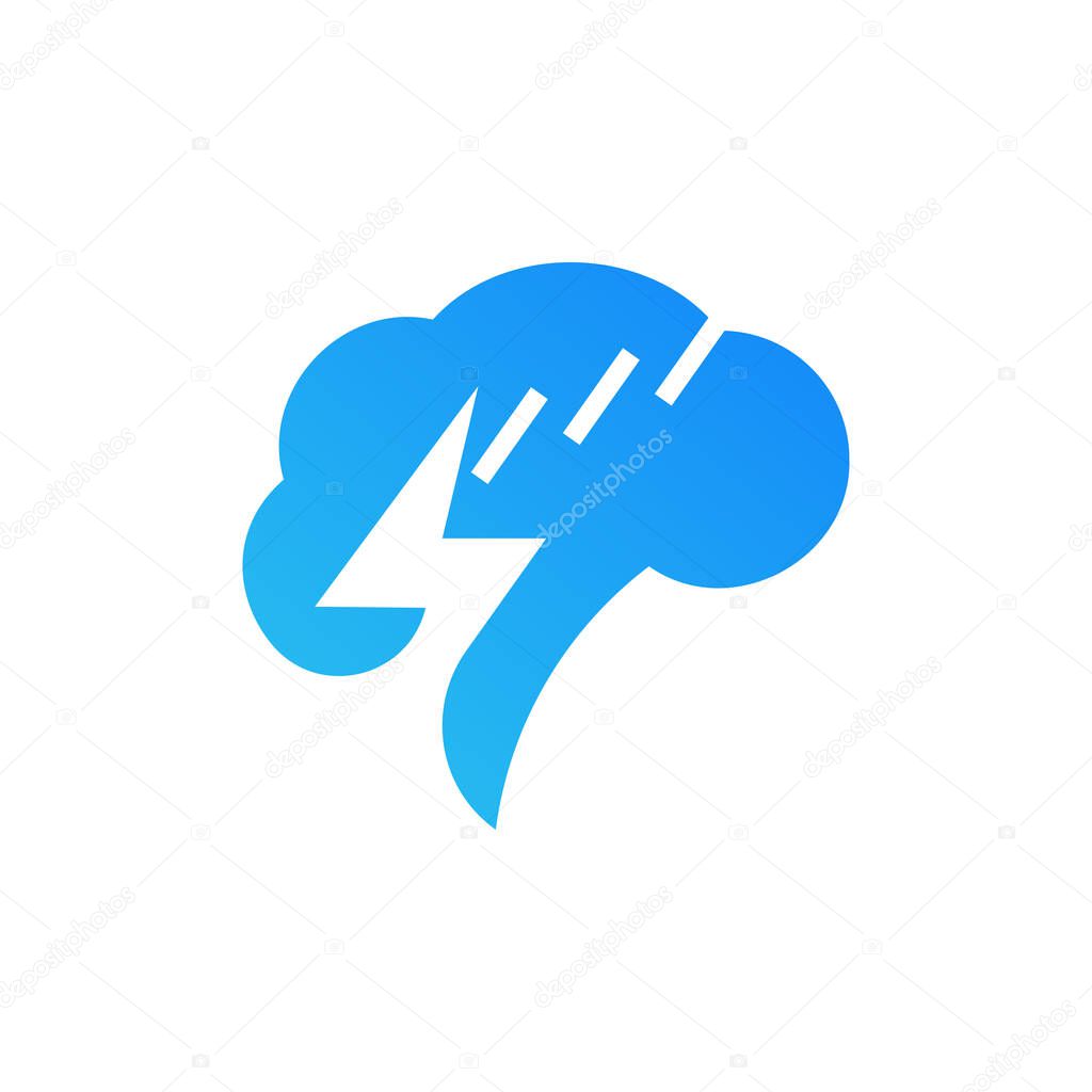 Creative Cloud with thunder Logo template