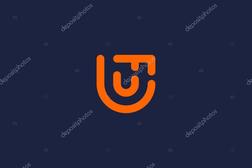 Letter uf logo icon design vector template
