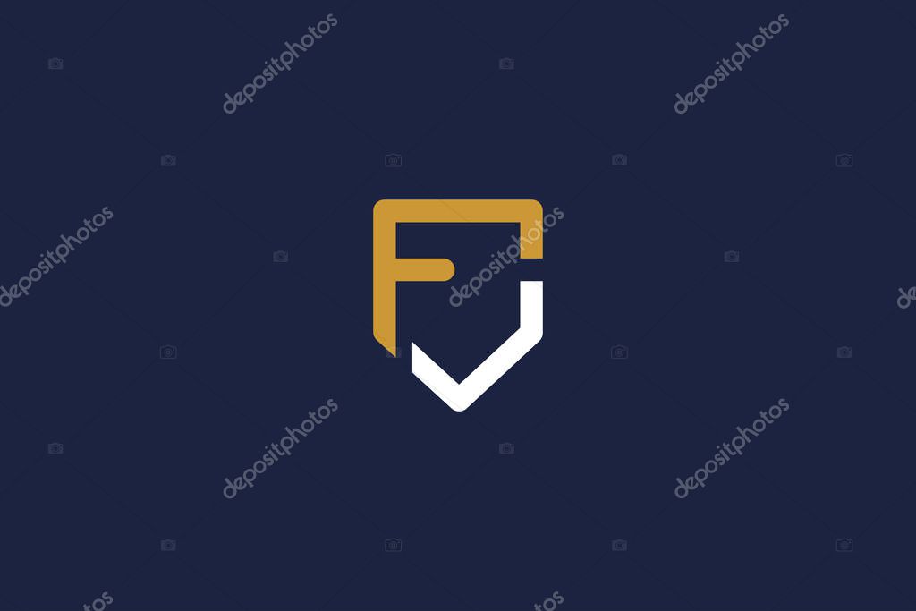 Letter fc, fj logo icon design vector template