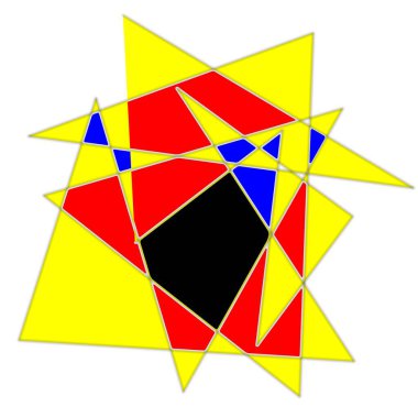 Beyaz arka plan üzerinde renkli üçgenler