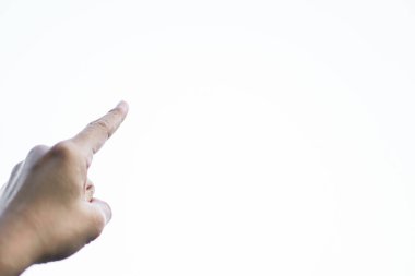 close up of human hand touching something.