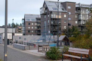 6 Ekim 2023. Lulea, Norrbotten İsveç 'teki Kronandalen bölgesinde. Bölge Lulea 'nın en yeni ve en büyük yerleşim bölgesi olacak. Şu anda inşaat aşamasında..