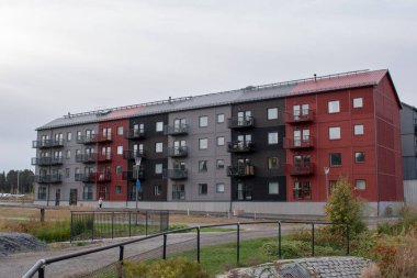 6 Ekim 2023. Lulea, Norrbotten İsveç 'teki Kronandalen bölgesinde. Bölge Lulea 'nın en yeni ve en büyük yerleşim bölgesi olacak. Şu anda inşaat aşamasında..
