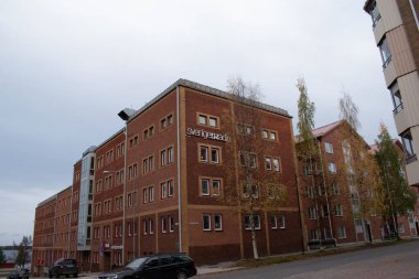 Lulea, İsveç - 6 Ekim 2023: Lulea Şehir Merkezi bir sonbahar gününde fotoğraflandı. Norrbotten Bölgesi.