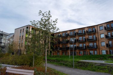 6 Ekim 2023. Lulea, Norrbotten İsveç 'teki Kronandalen bölgesinde. Bölge Lulea 'nın en yeni ve en büyük yerleşim bölgesi olacak. Şu anda inşaat aşamasında..
