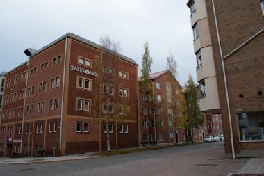 Lulea, İsveç - 6 Ekim 2023: Lulea Şehir Merkezi bir sonbahar gününde fotoğraflandı. Norrbotten Bölgesi.