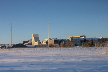 İsveç 'in kuzeyinde Kiruna, Laponya' da kış manzarası. Ocak 'ta fotoğraflandı.