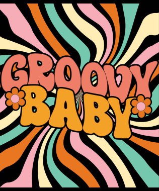 Retro Vintage 60-70 t-shirt tasarım vektörü