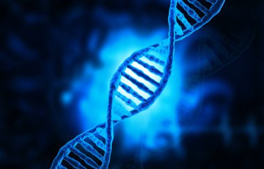 Bilim geçmişi olan insan DNA 'sı. 3d illüstrasyon 
