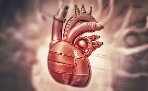 Sztuczne Ludzkie Serce Ilustracja — Zdjęcie stockowe