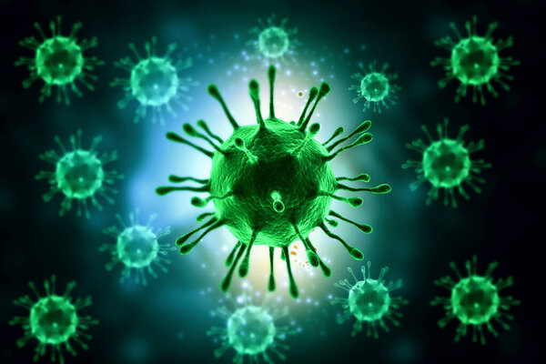Human virus. Medical background. 3d illustration	