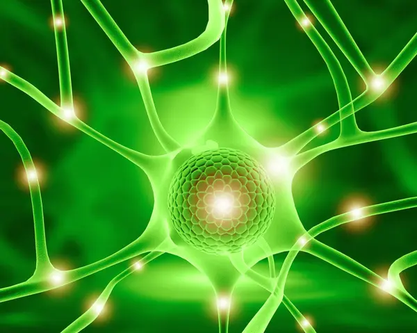 Neuron Cells Sending Electrical Chemical Signals Illustration — Stock Photo, Image