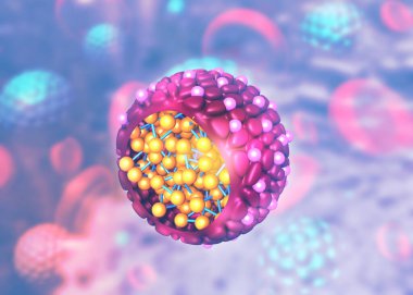 Virüs yapısı. 3d illüstrasyon