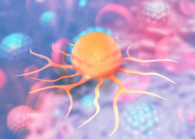 Kanser hücreleri. 3d illüstrasyon