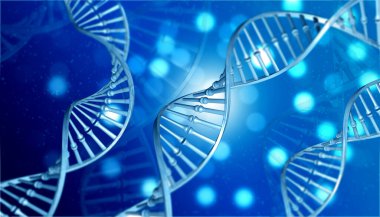 Bilim geçmişi olan insan DNA 'sı. 3d illüstrasyon