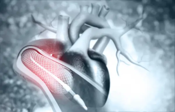 Человеческая Ангиопластика Сердца Иллюстрация — стоковое фото