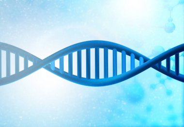 Bilimsel arka planda DNA iplikleri. 3d illüzyon 