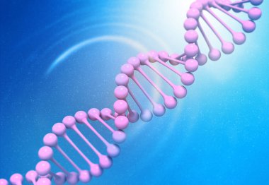 Bilimsel arka planda DNA iplikleri. 3d illüzyon 