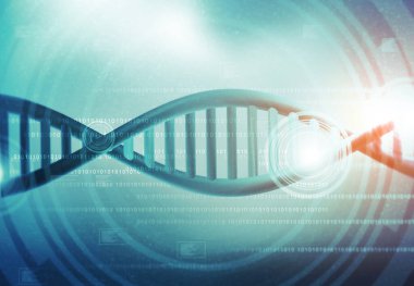 Bilimsel geçmişi olan DNA. 3d hazırlayıcı