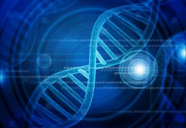 DNA with scientific background. 3d render	 clipart