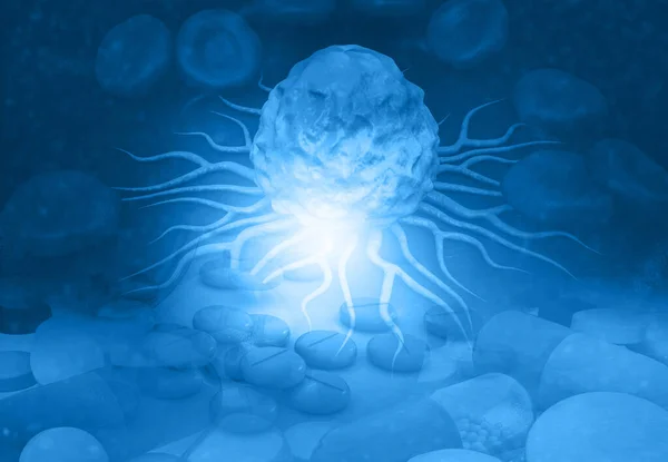 Cancer Cells Pills Tablets Medical Science Background Illustration — Stock Photo, Image
