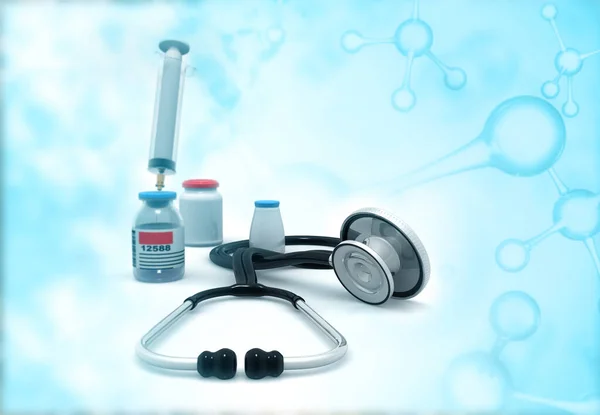 科学の背景に関する医薬品を用いた歯科検査 3Dイラスト — ストック写真
