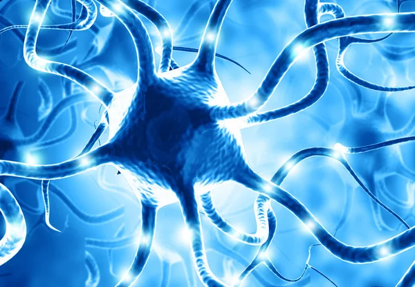 Nöron Hücreleri Elektriksel Kimyasal Sinyaller Gönderiyor — Stok fotoğraf